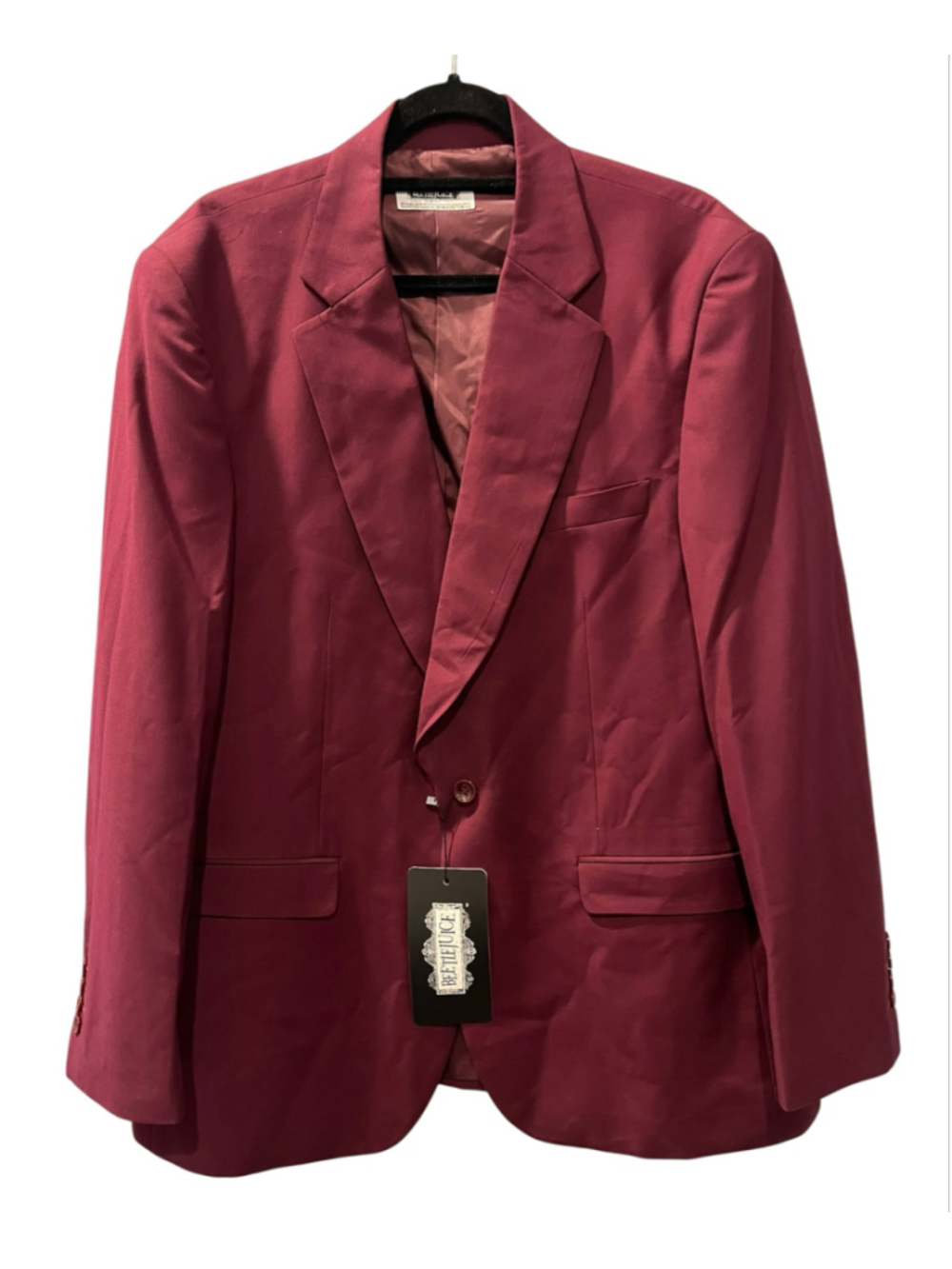 NWT Fun Suits Beetlejuice Wedding Blazer Maroon Red Mens Size 50R Costume Movie